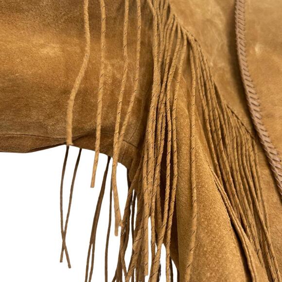 Cripple Creek Women's Real Genuine Fringe Leather Jacket Cropped Vintage Medium - Picture 3 of 8